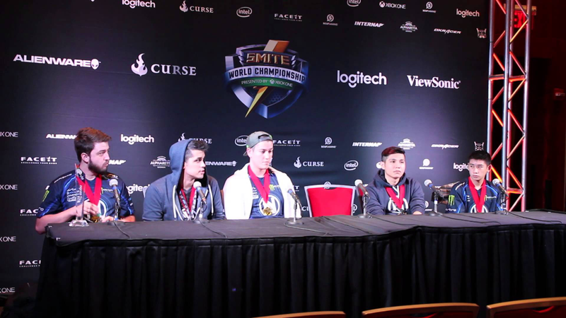 In order from left to right: Omega (Solo Laner), Allied (Mid Laner), Weaken (Jungler), KikiSoCheeky (Support), CycloneSpin (ADC)